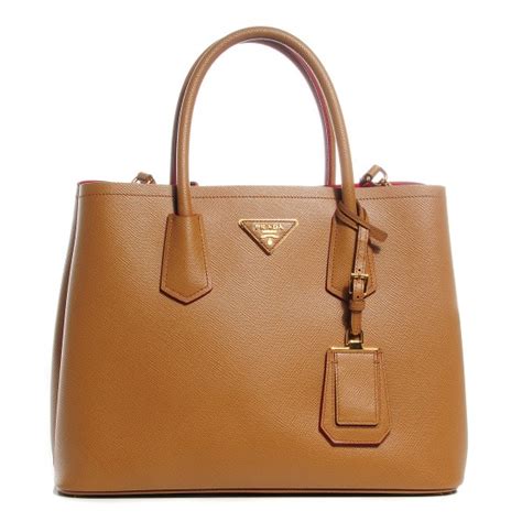 prada saffiano cuir caramel